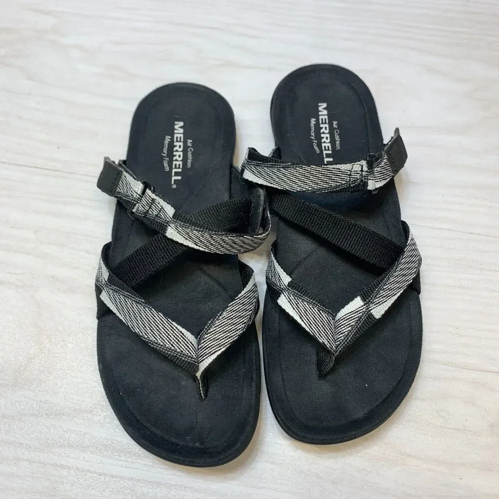 Merrell District Mendi Thong Sandals Comfort Women's Size 5 Black Strap‎ Slip On